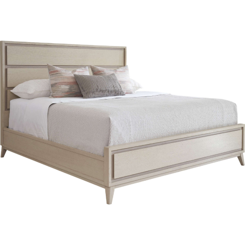 Ashbourne CA King Panel Bed in Sand & Shadow Finish Wood