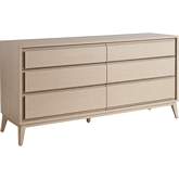 Latham 6 Drawer Double Dresser in Sand Drift Finish Wood
