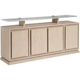 Callum Buffet in Sand Drift Finish Wood & Wavy Glass