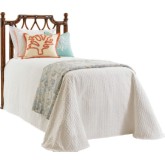 Island Breeze Headboard Only Leather Wrapped Bent Rattan Panels in Carribean Sunset Finish (Twin)