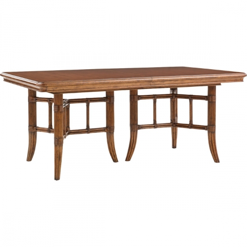 Fischer Island Double Pedestal Dining Table with Cherry, Maple & Ebony Top
