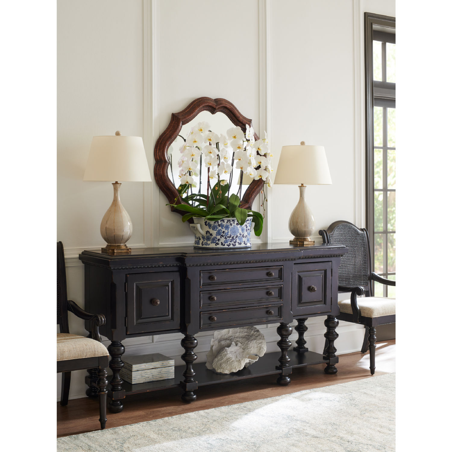 Tommy Bahama Home 619-869 Regiment Sideboard Buffet in Tamarind