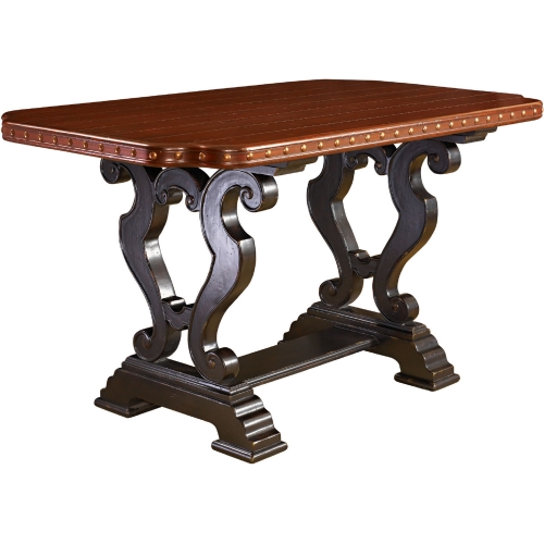 Sienna 64" Bistro Dining Table in Brown & Tamarind Black Finish