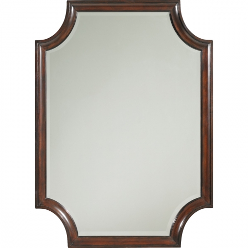 Catalina Rectangular Mirror in Brentwood Finish with Scalloped Edges
