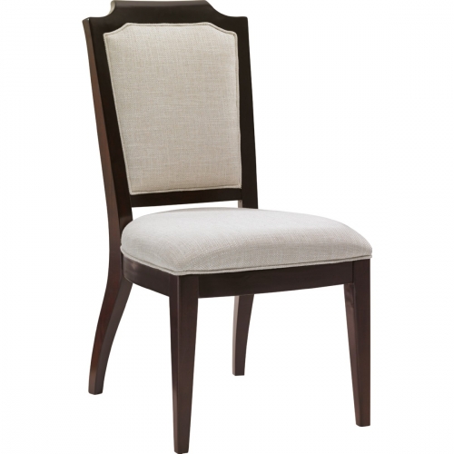 Candace Dining Chair in Brentwood Finish & Soft Ivory Fabric