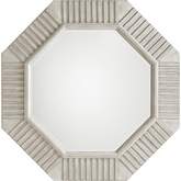 Selden Octagonal Mirror in Oyster Shell Finish Wood
