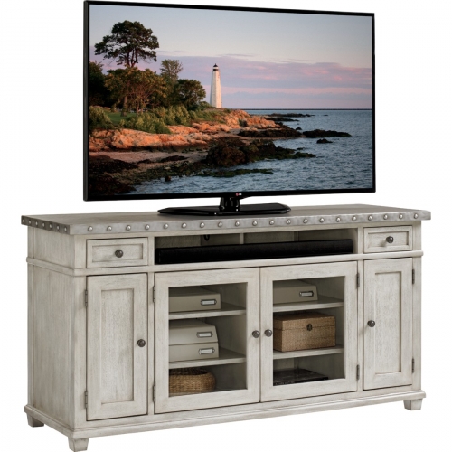 Oyster Bay Shadow Valley 64" TV Stand Media Console with Burnished Stainless Top