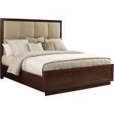 Casa Del Mar King Bed in Hazelnut Fabric & Mocha Cherry