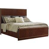 Carlyle Panel CA King Bed in Zebrano Wood & Gold