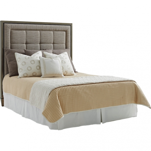 St. Tropez Queen Headboard in Silver Gray Fabric