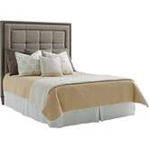 St. Tropez Queen Headboard in Silver Gray Fabric