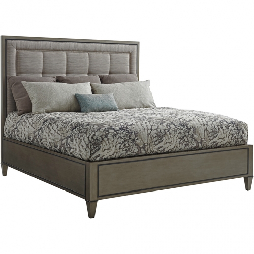 St. Tropez King Bed in Platinum & Silver Gray Fabric