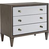 Divonne Nightstand in Platinum & Mirror