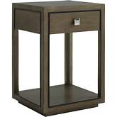 Margaux Nightstand in Platinum & Charcoal Gray Finish
