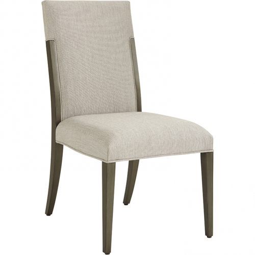 Saverne Dining Chair in Silver Gray Fabric & Wood (Set of 2)
