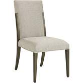Saverne Dining Chair in Silver Gray Fabric & Wood (Set of 2)