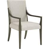 Saverne Dining Arm Chair in Silver Gray Fabric & Wood (Set of 2)