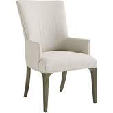Bellamy Dining Arm Chair in Silver Gray Fabric & Wood (Set of 2)