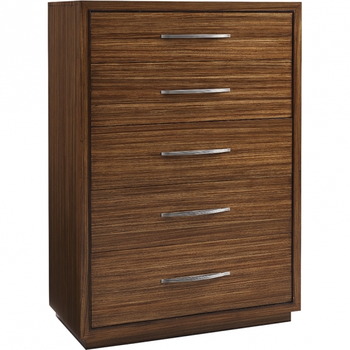 Minton 5 Drawer Chest in Hazelnut Zebrano Veneer