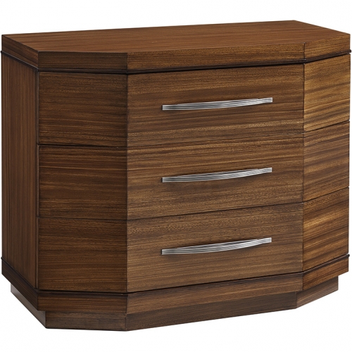 Barnes 3 Drawer Nightstand in Hazelnut Zebrano Veneer