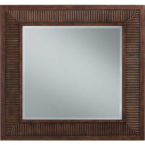 Helena Square Mirror in Walnut Finish