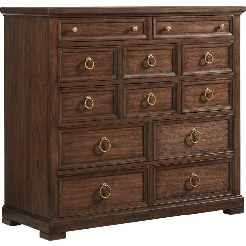 Crosby 12 Drawer Gentleman's Chest in Walnut Finish