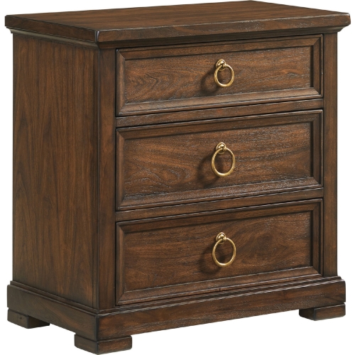 Napa 3 Drawer Nightstand in Walnut Finish
