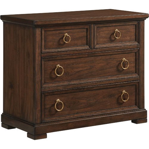 Cupertino 4 Drawers Bachelors Chest in Walnut Finish