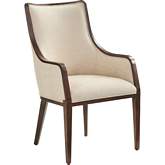 Bromley Dining Arm Chair in Gold Maize Fabric & Walnut Finish (Set of 2)