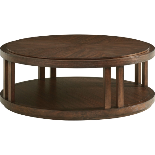 Stinson Round Cocktail Table in Walnut Finish