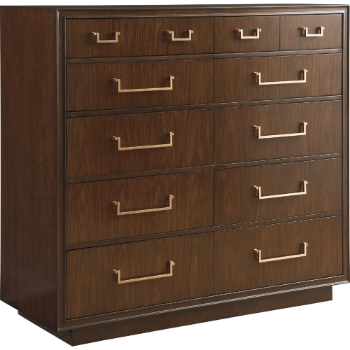 Ascot Gentleman's Chest in Walnut Wood & Rose Gold