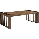 Intersect Cocktail Table in Gold Granite & Bronze Metal