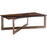 Aperture Cocktail Table in Amber Glass & Bronze Metal