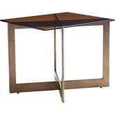 Aperture End Table in Amber Glass & Bronze Metal