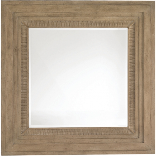 Spyglass Mirror in Wood & Woven Split Rattan