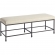 Ruby Bed Bench in Bronze Metal & Ivory Fabric