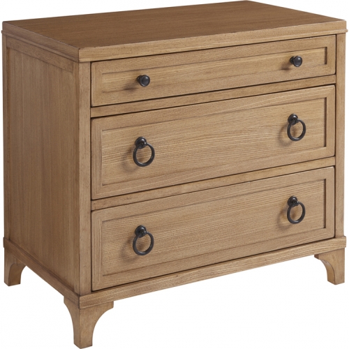 Cliff 3 Drawer Nightstand in Sandstone Finish Wood