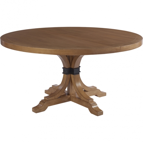 Magnolia 60" Round to 80" Oval Dining Table in Sandstone Finish