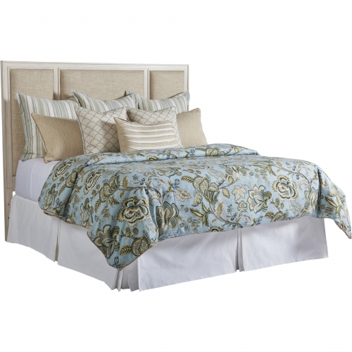 Crystal Cove CA King Headboard in Sailcloth Wood & Ivory Fabric