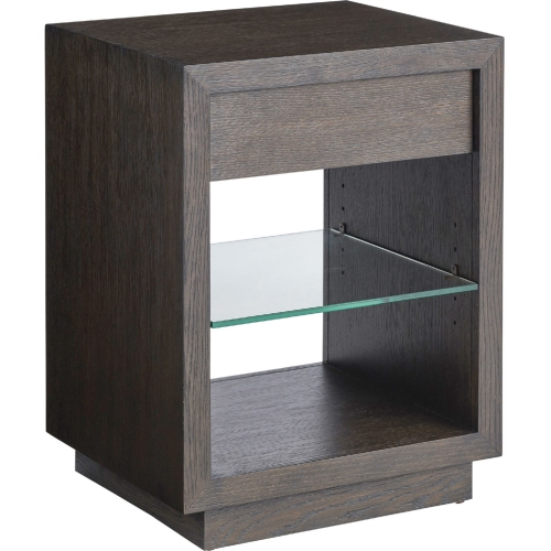 City Creek Nightstand in Mocha Brown Wood & Glass