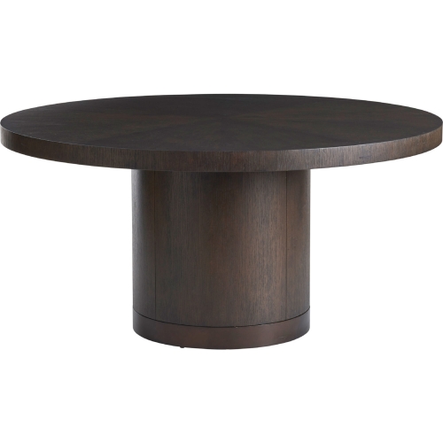 Silvercreek 60" Round Dining Table in Mocha Brown Wood & Bronze