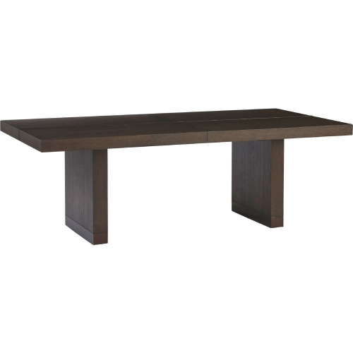 Ironwood 88" Extension Dining Table in Mocha Brown Wood & Bronze
