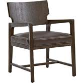 Highland Dining Chair in Mocha Brown Wood & Chestnut Leather (Set of 2)