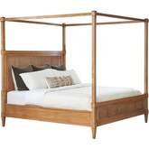 Strand Poster King Bed in Nutmeg Brown Finish & Cane