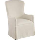 Aliso Host Dining Chair with Casters in Linen White