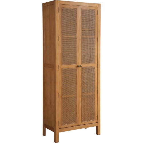 Surf Storage Cabinet in Nutmeg Brown Finish & Cane