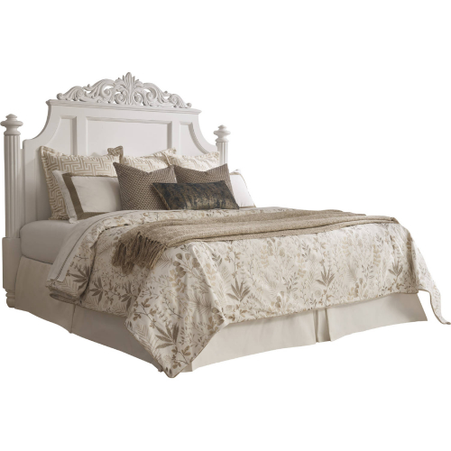 Santorini CA King Headboard in Polo Mallet White Finish Wood