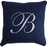 Barclay Butera Monogram 20" Throw Pillow in Navy Blue Fabric