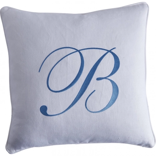 Barclay Butera Monogram 20" Throw Pillow in White Fabric