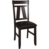 Lawson Splat Back Dining Chair in Chocolate Leatherette & Espresso